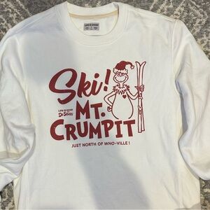 Thick White oversized Life Is Good christmas grinch crewneck